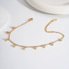 Pearl Geometric Stainless Steel Double Layer Anklet For Women Light Luxury Jewelry