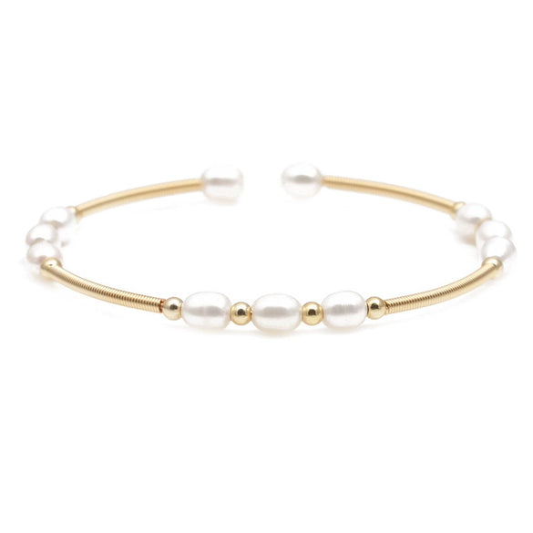 Pearl Geometric Woven Bracelet