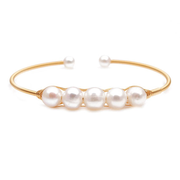 Pearl Geometric Woven Bracelet
