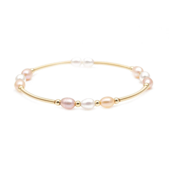 Pearl Geometric Woven Bracelet