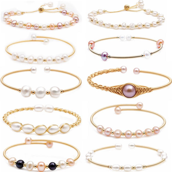 Pearl Geometric Woven Bracelet