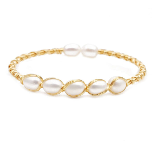 Pearl Geometric Woven Bracelet