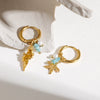 Pearl Gravel Starfish Thread Pendant Earrings Stainless Steel Star Design Women's Marine Fashion Allmatch
