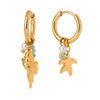Pearl Gravel Starfish Thread Pendant Earrings Stainless Steel Star Design Women's Marine Fashion Allmatch