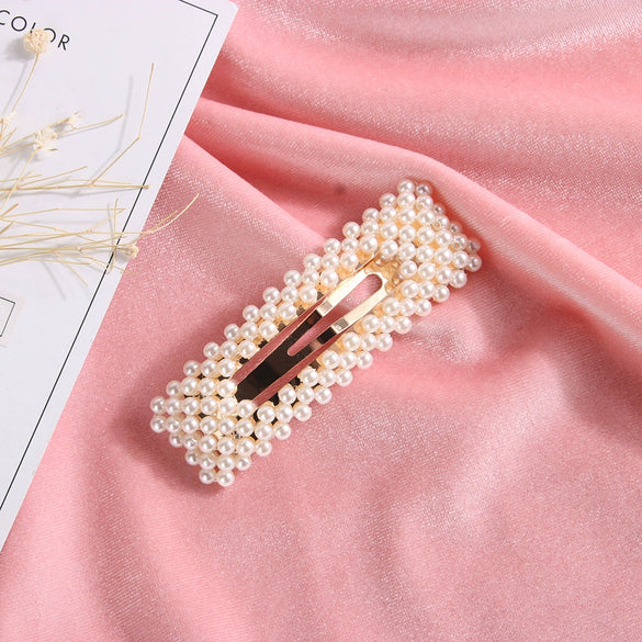 Pearl Hairpin Handmade Minimalist Geometric Side Clip Hair Accessory For Women