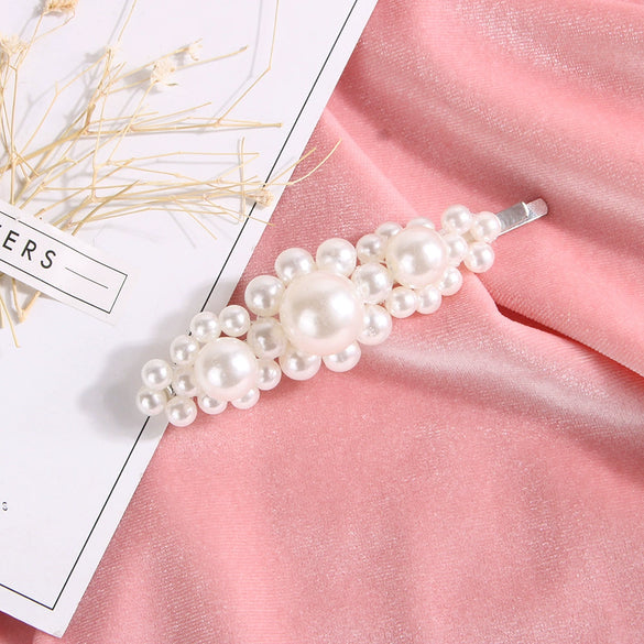 Pearl Hairpin Handmade Minimalist Geometric Side Clip Hair Accessory For Women