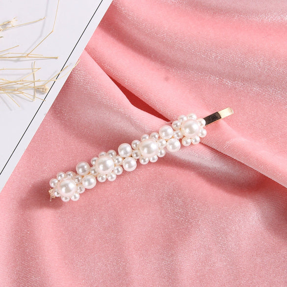 Pearl Hairpin Handmade Minimalist Geometric Side Clip Hair Accessory For Women