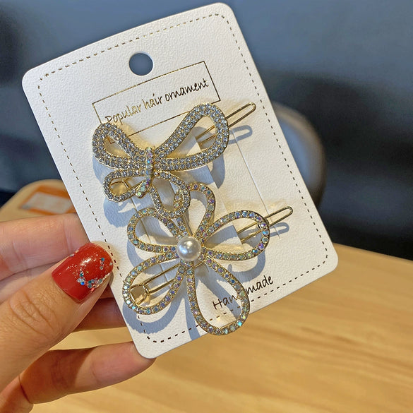 Pearl Hairpin Set Metal Electroplating Women's Side Clip Accessories