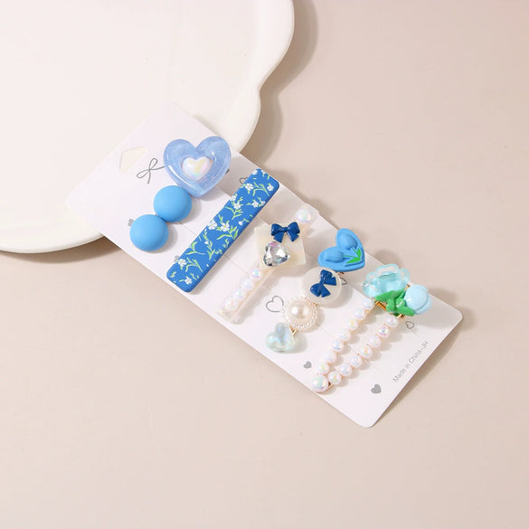 Pearl Hairpin Set Metal Electroplating Women's Side Clip Accessories