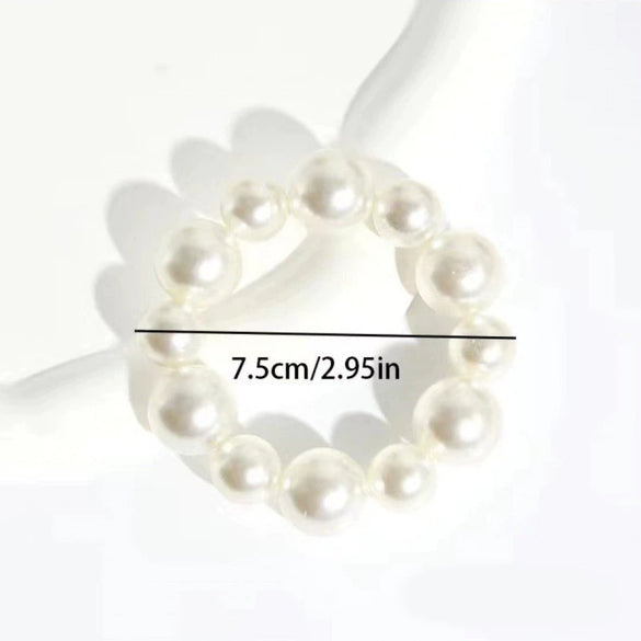 Pearl Hand Knit Hair Rope And Hair Ring Allmatch Women's Hair Accessories