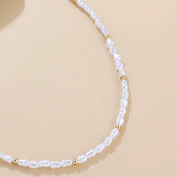 Pearl Handmade Geometric Baroque Princess Style Necklace Jewelry