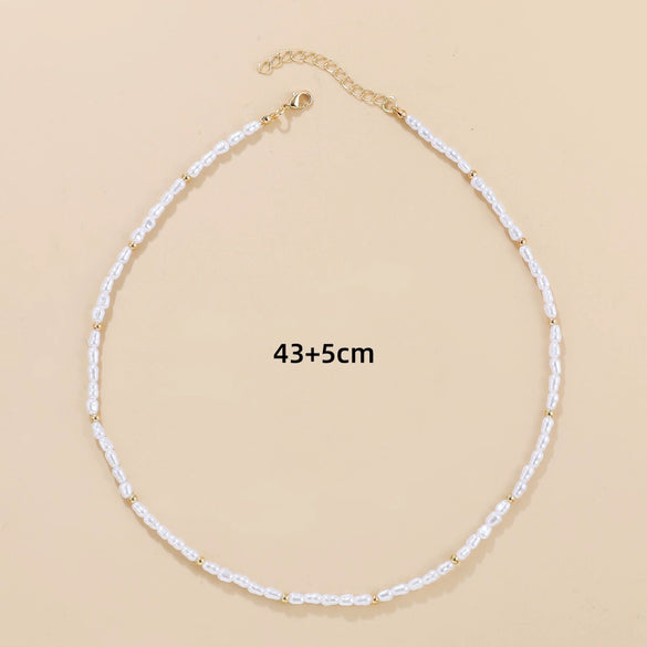 Pearl Handmade Geometric Baroque Princess Style Necklace Jewelry
