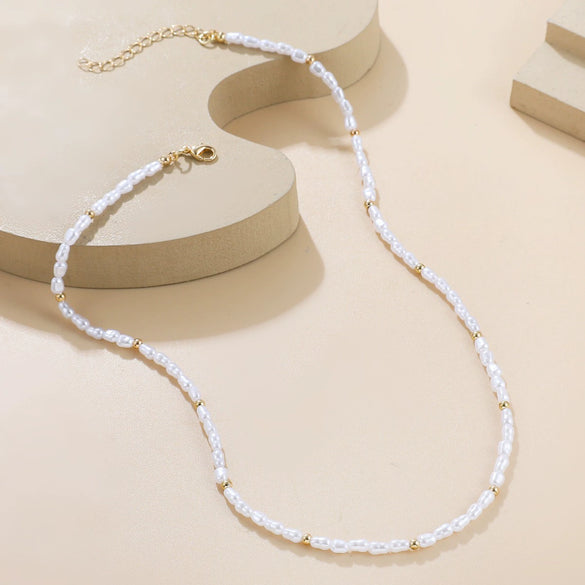 Pearl Handmade Geometric Baroque Princess Style Necklace Jewelry