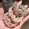 Pearl Handmade Geometric Dualpurpose Hair Ring Bracelet And Head Rope For Women