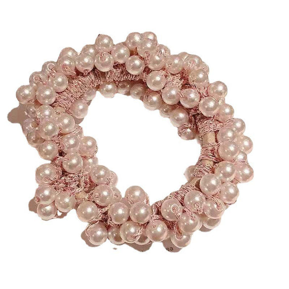 Pearl Handmade Geometric Dualpurpose Hair Ring Bracelet And Head Rope For Women