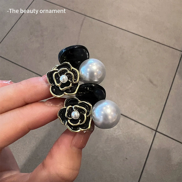 Pearl Handmade Minimalist Camellia Bangs Clip For Women