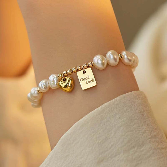 Pearl Heart Shape Bracelet For Girls
