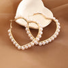 Pearl Heart Shaped Earrings Creative Exaggerated Design For Female
