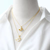 Pearl Heart Shell Pendant Necklace Copper Geometric Electroplated Simple Style For Women