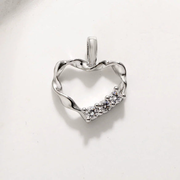 Pearl Heartshaped Pendant Jewelry Accessories Copper Electroplating Baroque Sweet Style