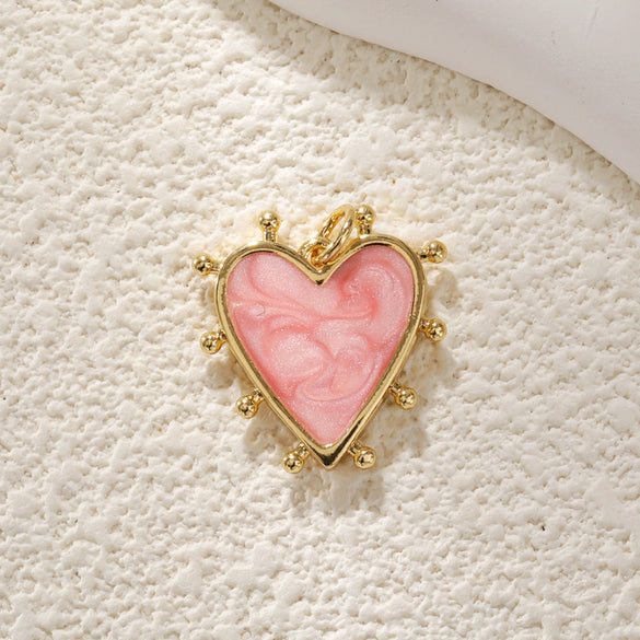 Pearl Heartshaped Pendant Jewelry Accessories Copper Electroplating Baroque Sweet Style
