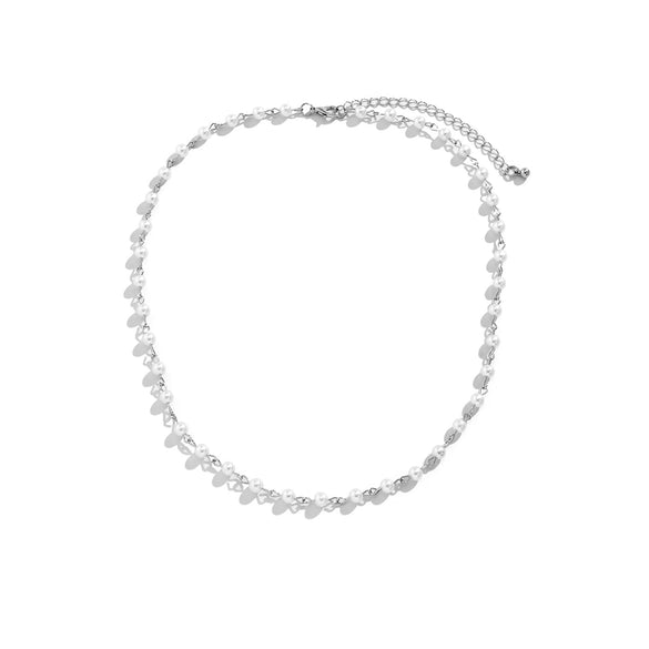 Pearl Hiphop Splicing Clavicle Chain Men's Jewelry Necklace With Geometric Pattern