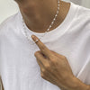 Pearl Hiphop Splicing Clavicle Chain Men's Jewelry Necklace With Geometric Pattern