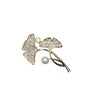 Pearl Inlaid Diamond Brooch Zinc Alloy Electroplating Lady Plants Flowers Style