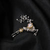 Pearl Inlaid Fawn Brooch Freshwater Pearls And Zircon Unisex Fashion Accessories