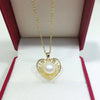 Pearl Jewelry Copper Freshwater Pearl Cut Out Heart Pendant Necklace