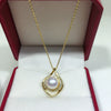 Pearl Jewelry Freshwater Pearl Pendant Necklace Copper Material Flat Round And Bun Round Shape Gold Color Preservation