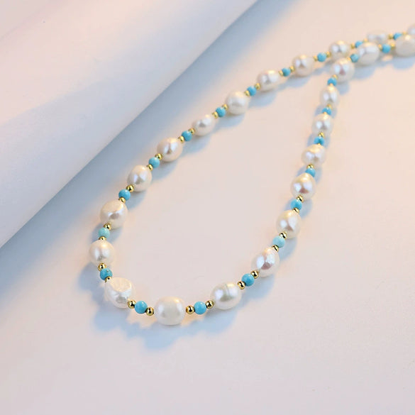 Pearl Jewelry Geometric Ushaped Purely Handmade Women's Bracelet Necklace