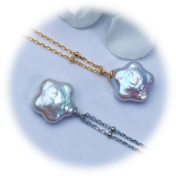 Pearl Jewelry Set Sterling Silver Freshwater Real Pearl Colorful Baroque Necklace Earrings