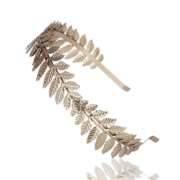 Pearl Leaf Headband Hair Accessories Baroque Electroplating For Women