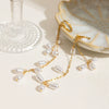 Pearl Long Tassel Titanium Steel Geometric Earrings With Electroplating Design For Women