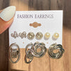 Pearl Moon Fishtail Bowknot Earrings Set Zinc Alloy Geometric Animal Zodiac Pattern Electroplated Women's