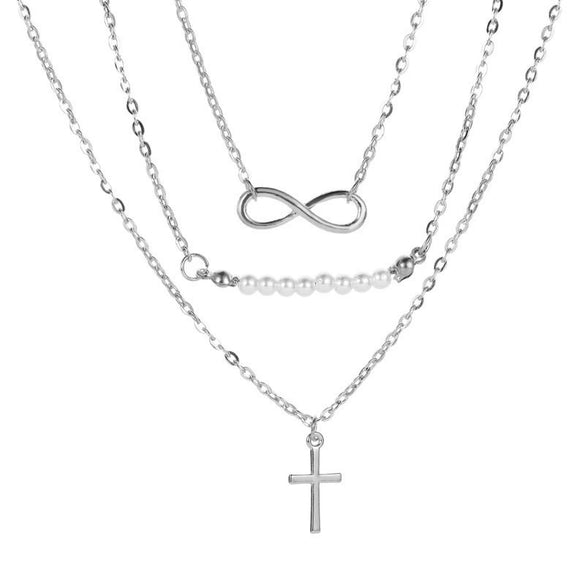 Pearl Necklace Alloy Geometric Chain Electroplating Design