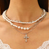 Pearl Necklace Alloy Geometric Chain Electroplating Design