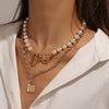 Pearl Necklace Alloy Geometric Chain Electroplating Design
