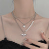 Pearl Necklace Alloy Geometric Chain Electroplating Design