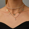 Pearl Necklace Alloy Geometric Chain Electroplating Design