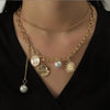 Pearl Necklace Alloy Geometric Chain Electroplating Design