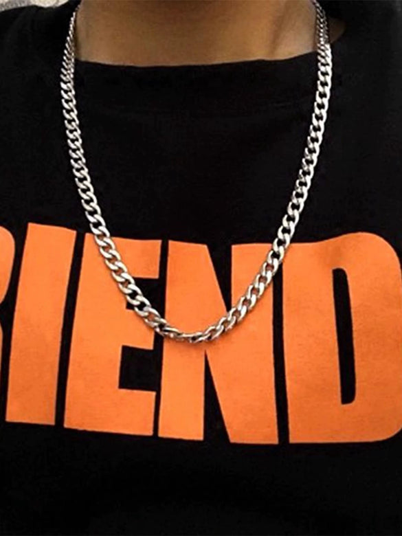 Pearl Necklace Alloy Metal Electroplated Heart Bow Geometric Style Women's Titanium Steel Jewelry