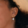 Pearl Necklace And Earrings Geometric Titanium Steel Electroplated 18K Gold Unisex Light Luxury Style