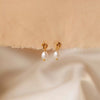 Pearl Necklace And Earrings Geometric Titanium Steel Electroplated 18K Gold Unisex Light Luxury Style