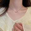 Pearl Necklace For Women Highend Light Luxury Heart Pendant Alloy Electroplating Design