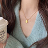 Pearl Necklace For Women Highend Light Luxury Heart Pendant Alloy Electroplating Design