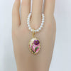 Pearl Necklace Freshwater Pearl Copper Universal Buckle Baroque Purple Painted Natural Style Flat Round Rose Buns Round