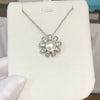 Pearl Necklace Freshwater Pearl Pendant Microinlaid Zircon Copper Accessories Flat Round Steamed Bread Round Shape