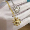 Pearl Necklace Freshwater Pearl Pendant Microinlaid Zircon Copper Accessories Flat Round Steamed Bread Round Shape